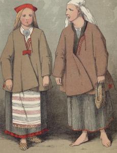 "A peasant woman and girl from Ruokolahti," 1882, by Sverin Falkman.