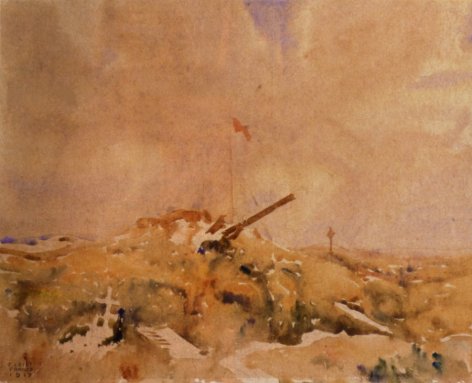 ...and here at Mouquet Farm, Pozieres (painting by Fred Leist, 1917)...